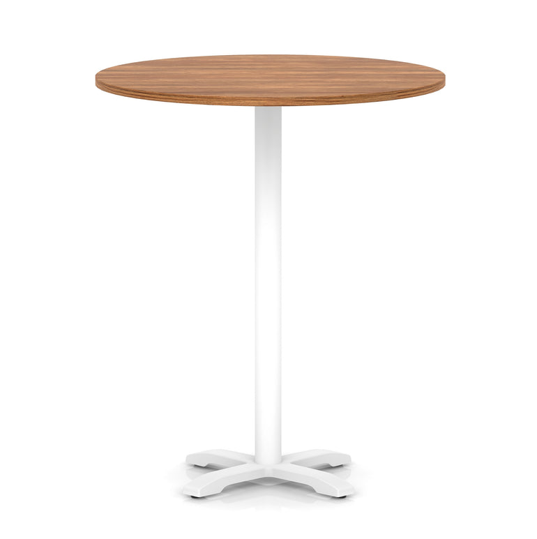Italia Round Poseur Table With Cross Base White Leg