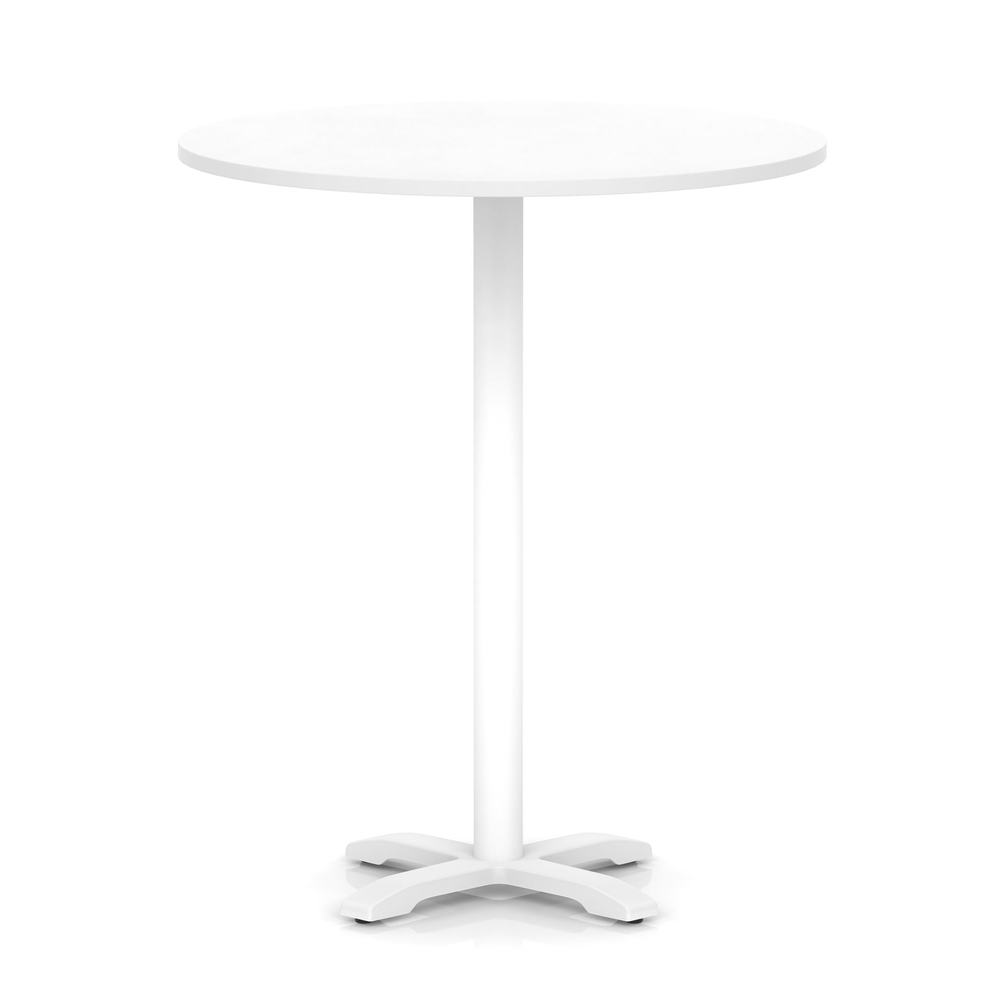 Italia Round Poseur Table With Cross Base White Leg