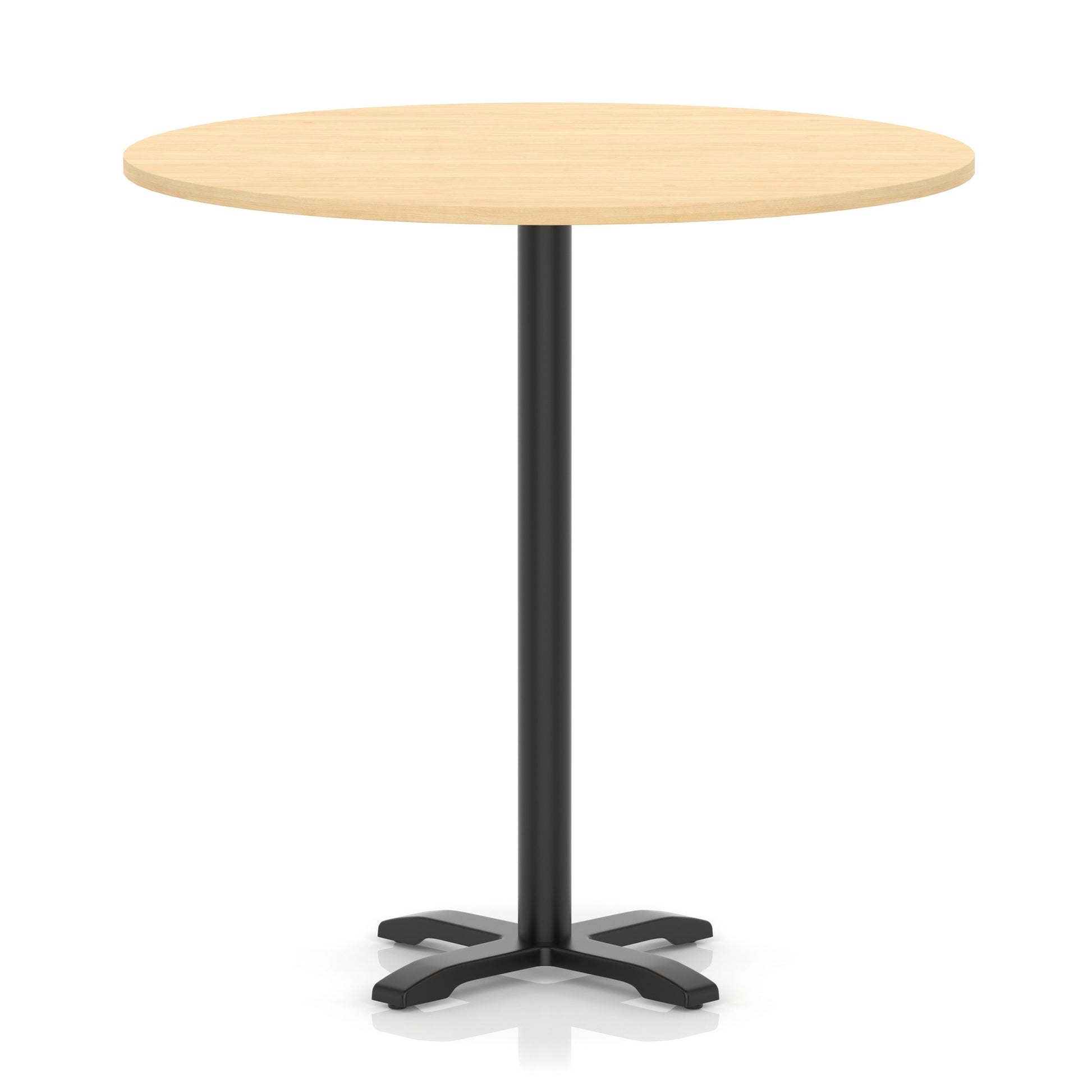 Italia Round Poseur Table With Cross Base Black Leg