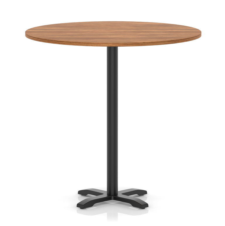 Italia Round Poseur Table With Cross Base Black Leg