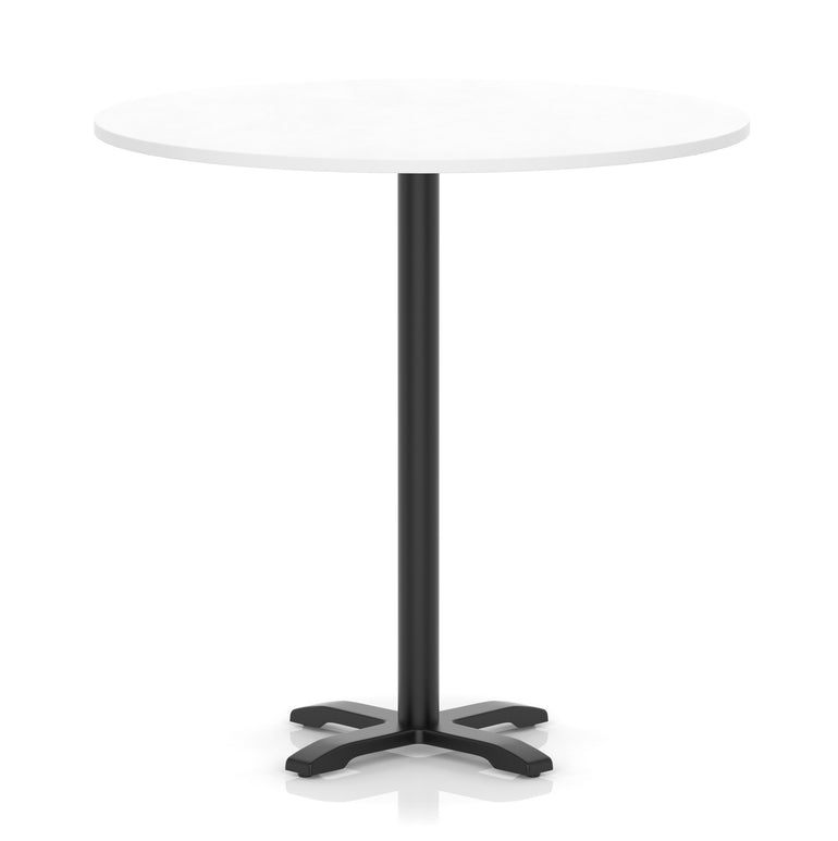 Italia Round Poseur Table With Cross Base Black Leg