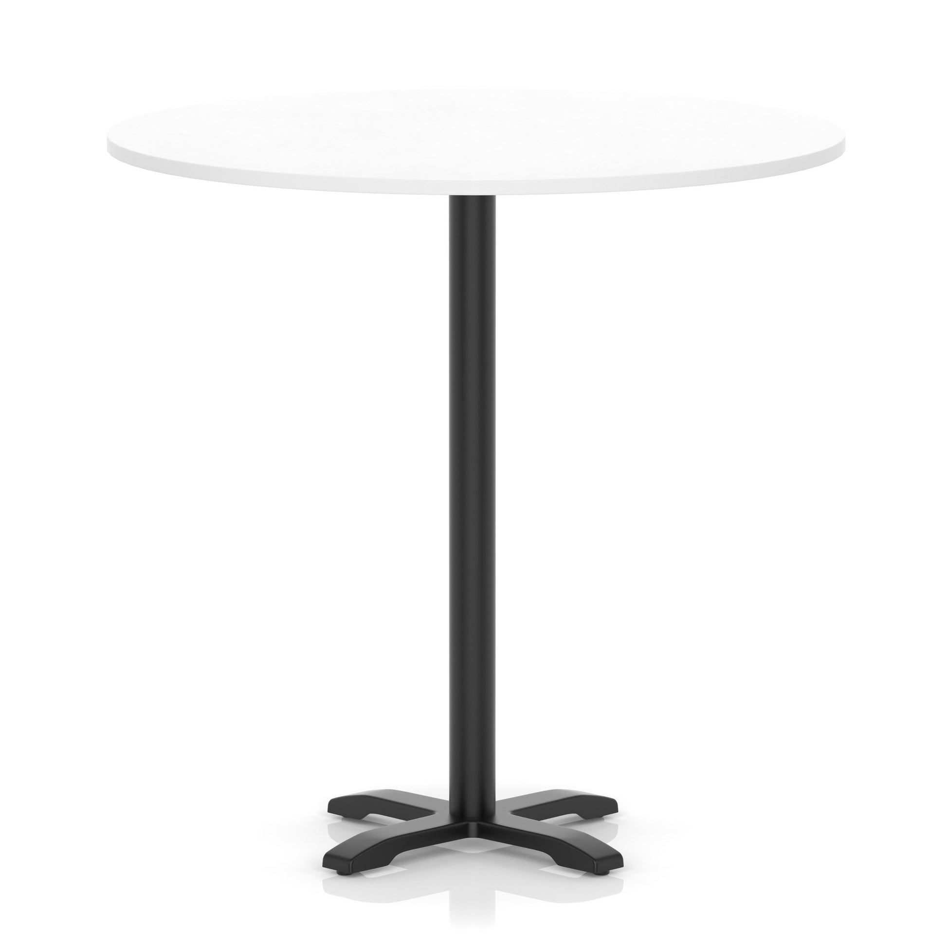 Italia Round Poseur Table With Cross Base Black Leg