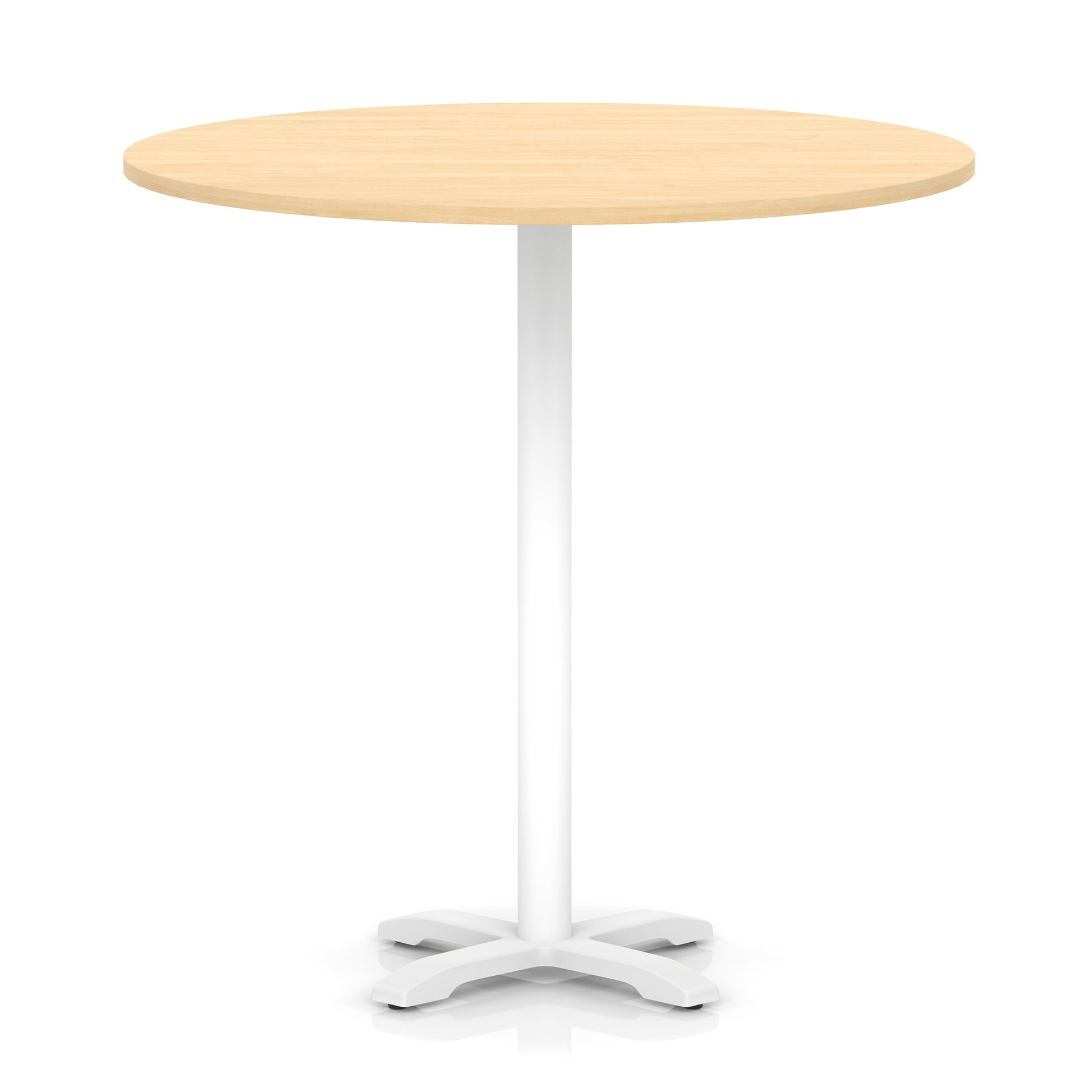 Italia Round Poseur Table With Cross Base White Leg