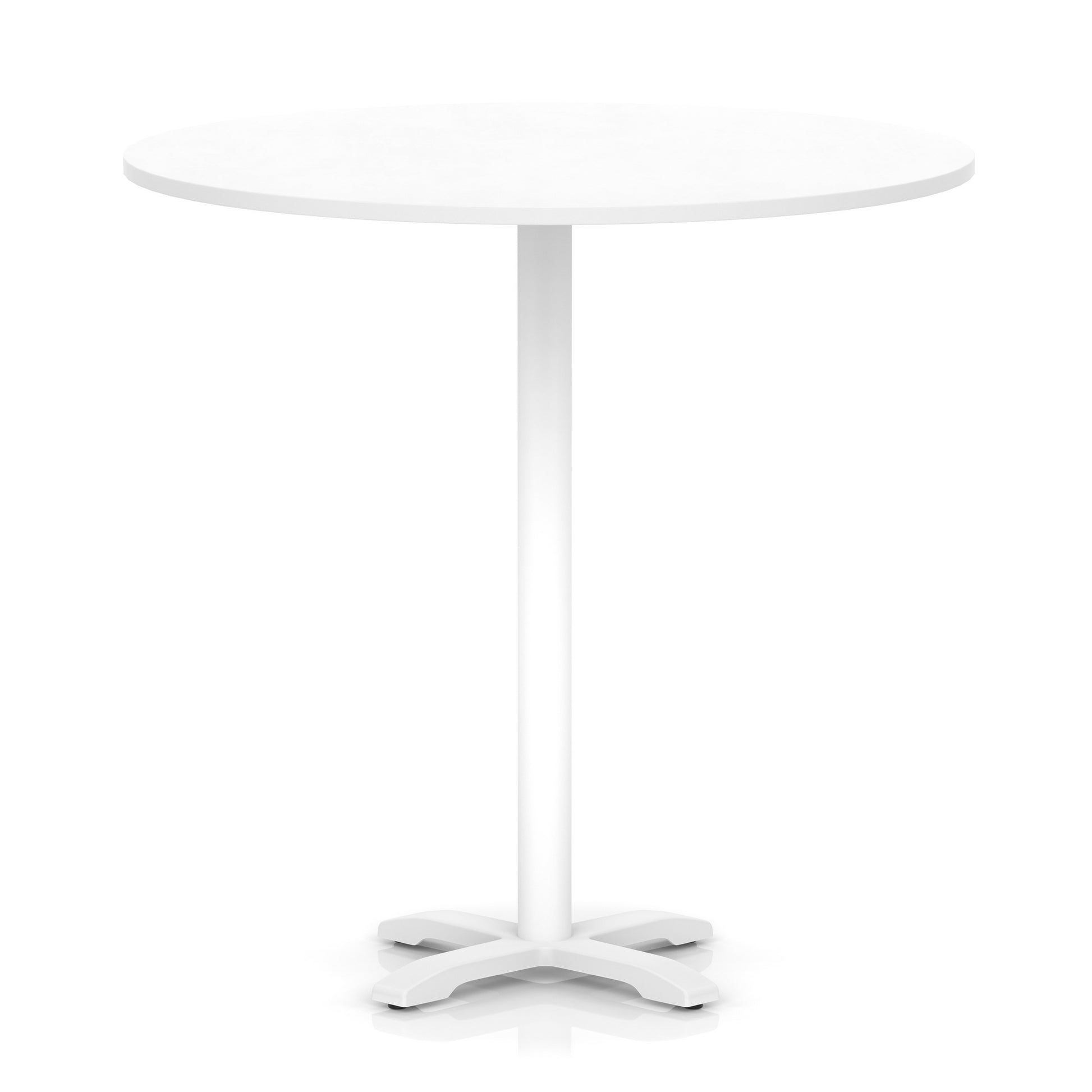 Italia Round Poseur Table With Cross Base White Leg