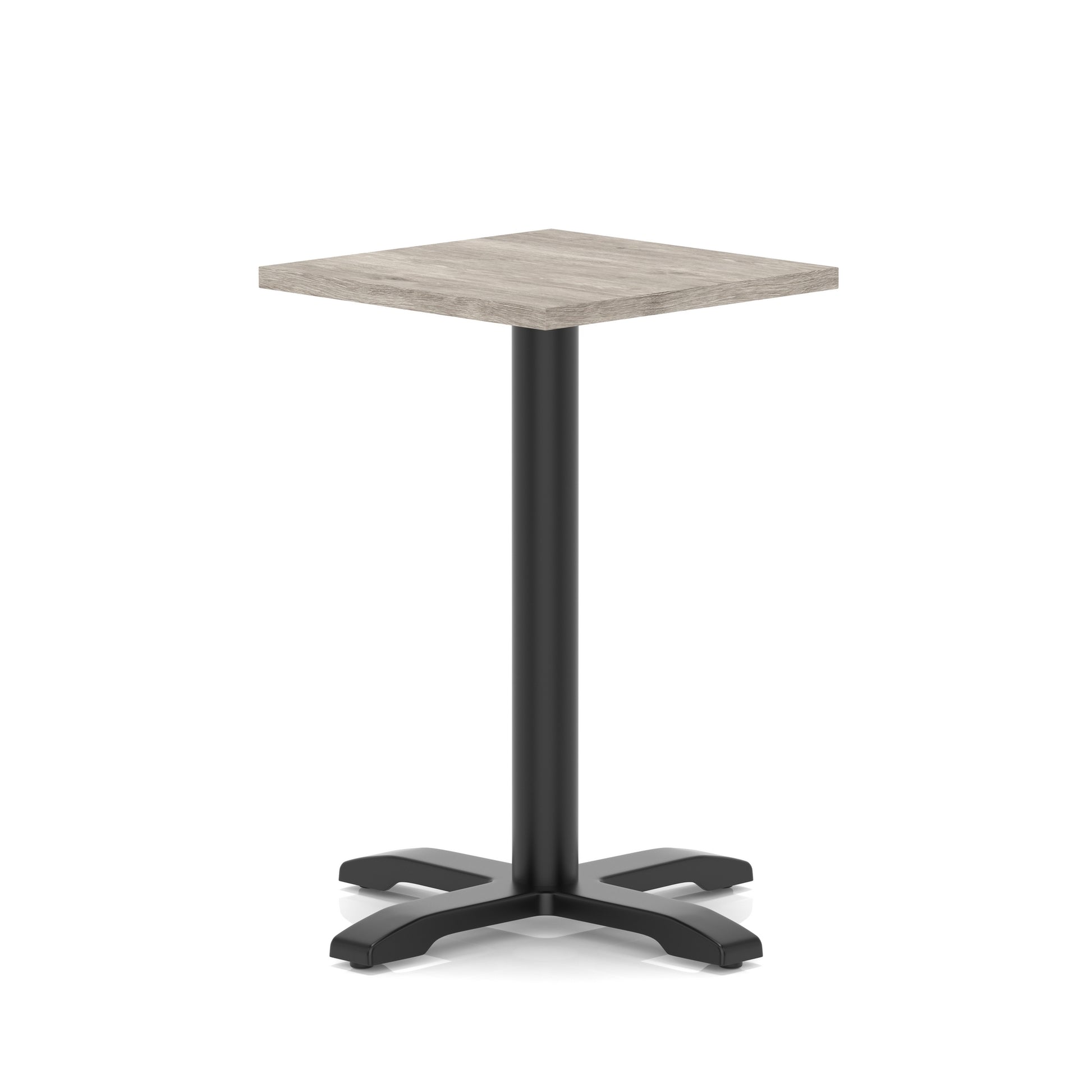 Italia Square Poseur Table With Cross Base Black Leg