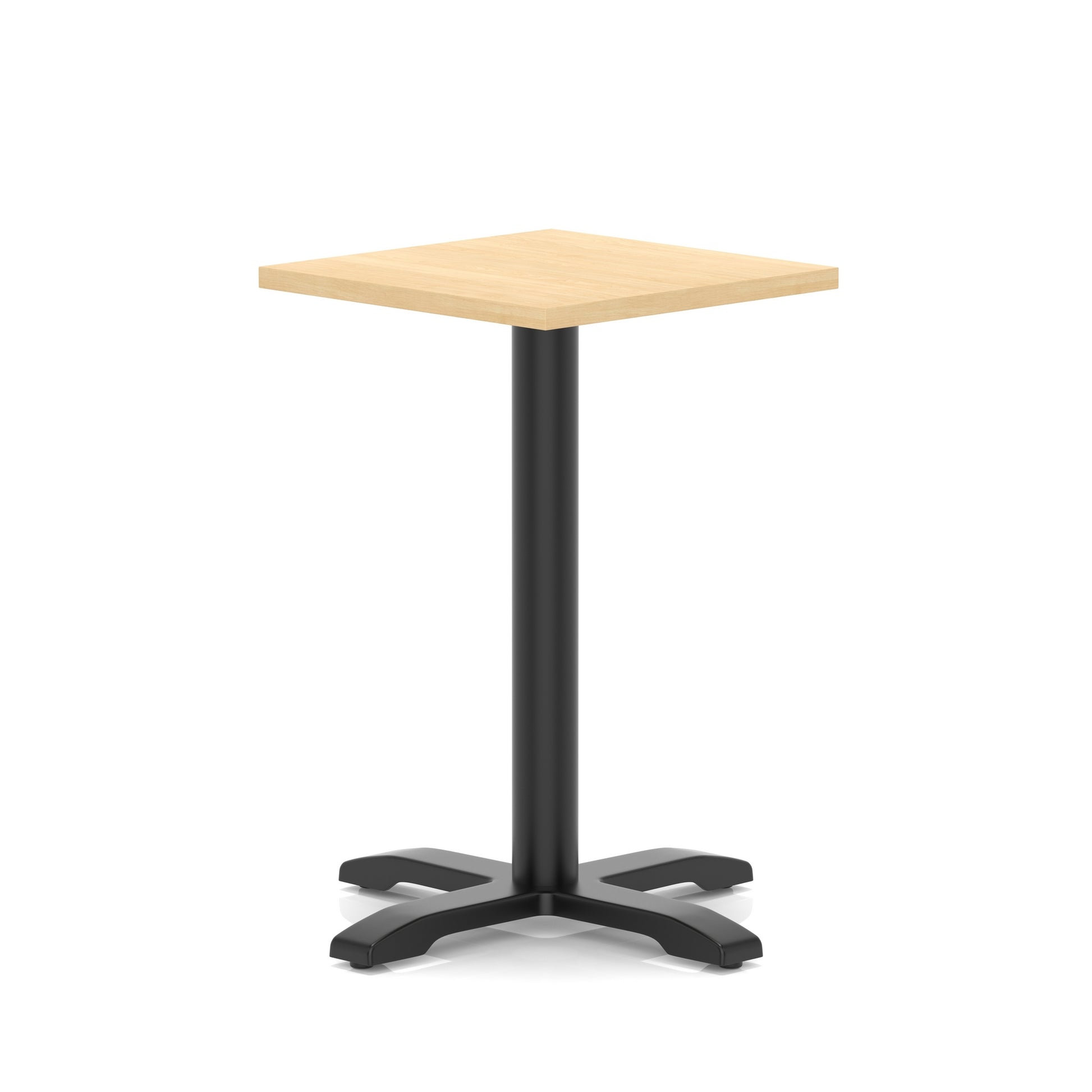 Italia Square Poseur Table With Cross Base Black Leg