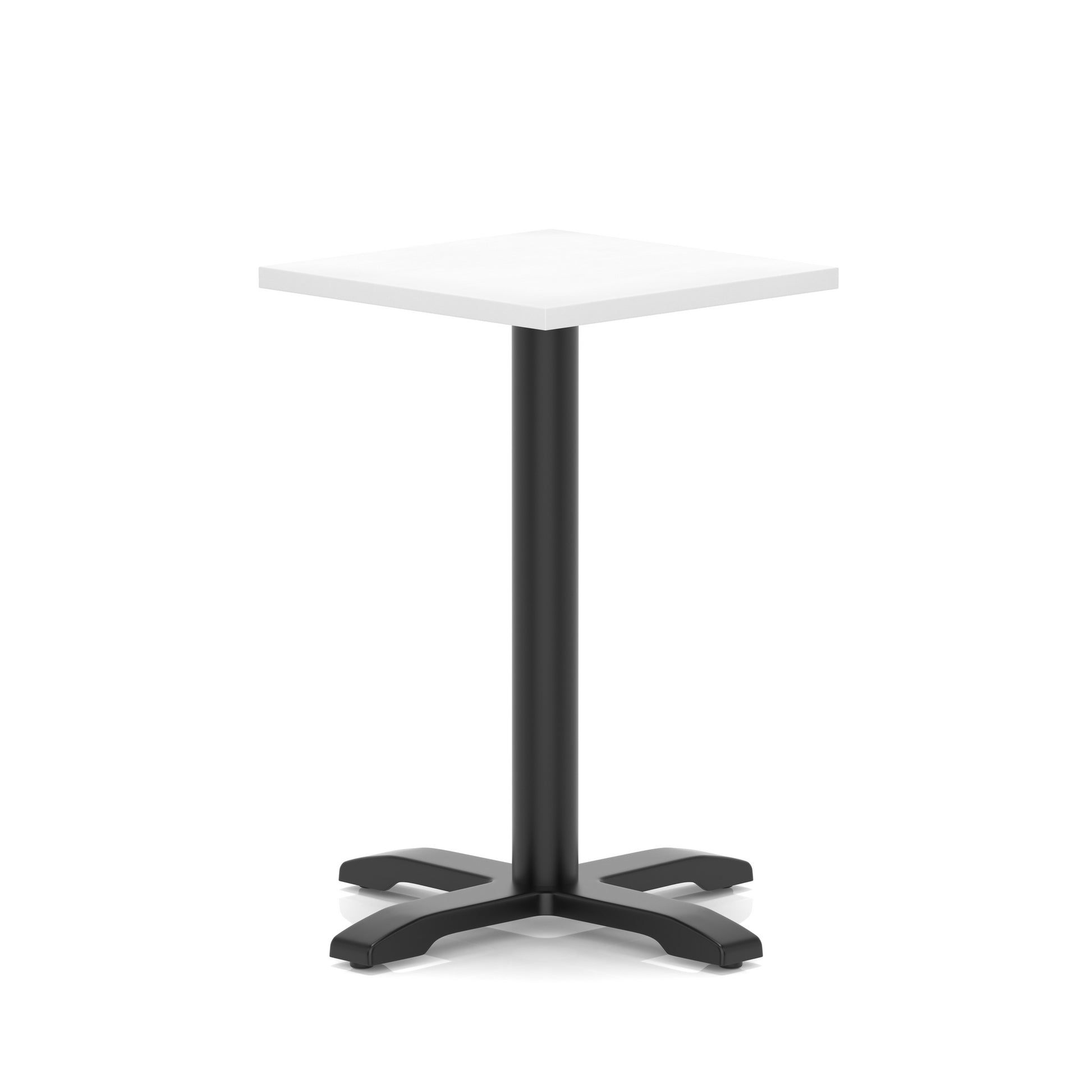 Italia Square Poseur Table With Cross Base Black Leg