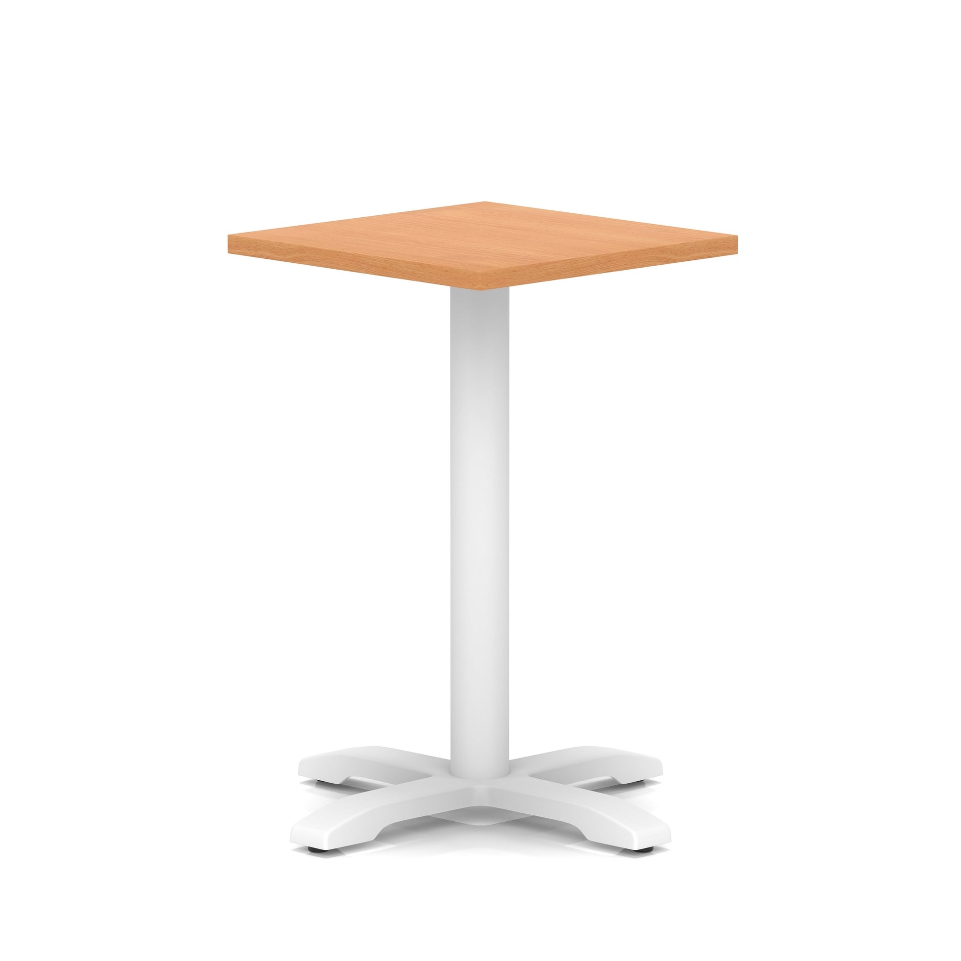 Italia Square Poseur Table With Cross Base White Leg