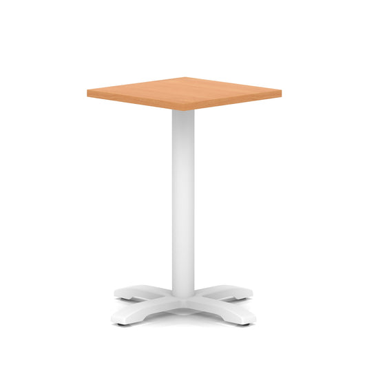 EE - Italia Square Poseur Table With Cross Base White Leg