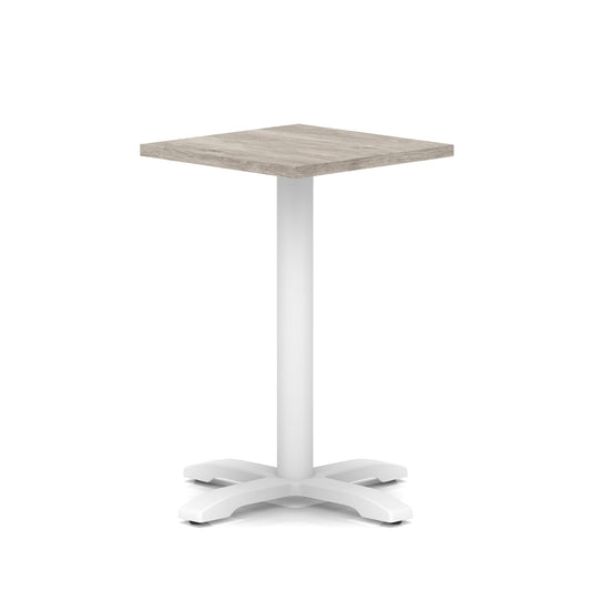 EE - Italia Square Poseur Table With Cross Base White Leg
