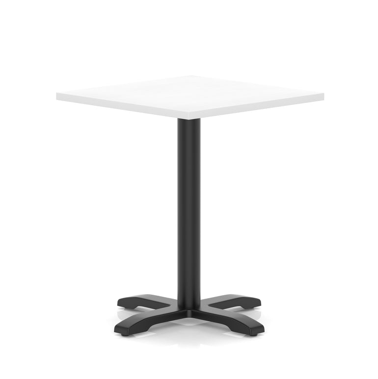 Italia Square Poseur Table With Cross Base Black Leg
