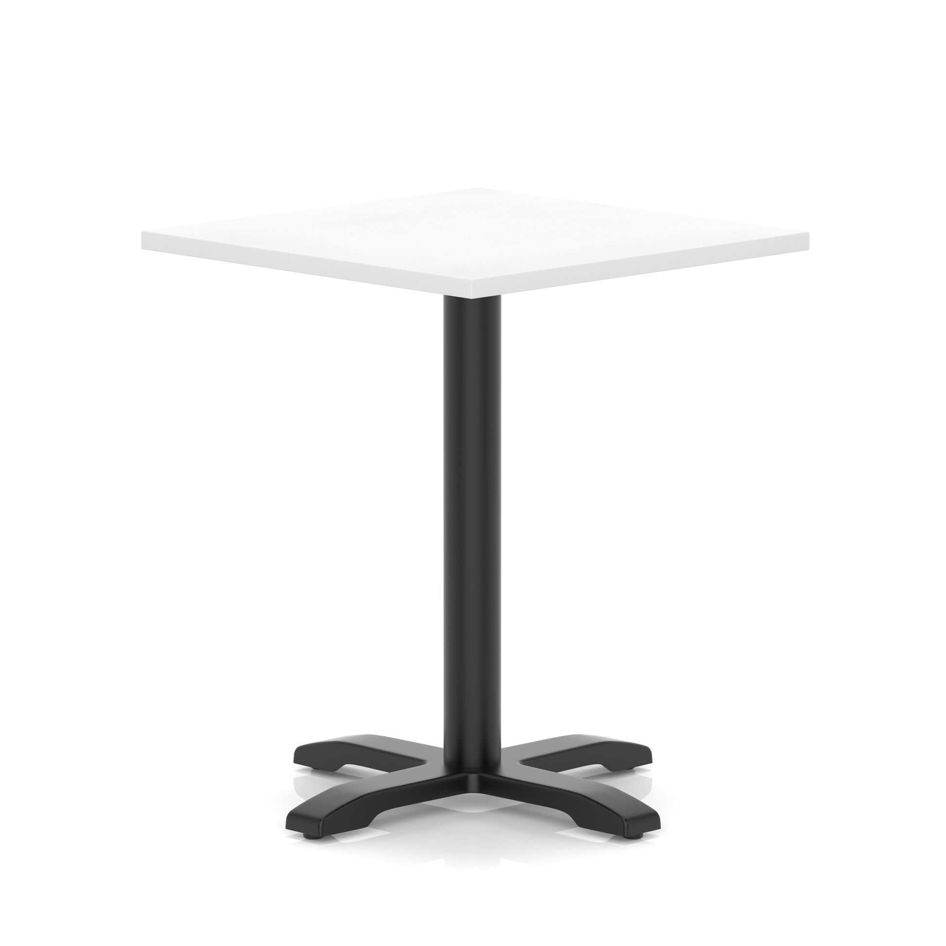 Italia Square Poseur Table With Cross Base Black Leg