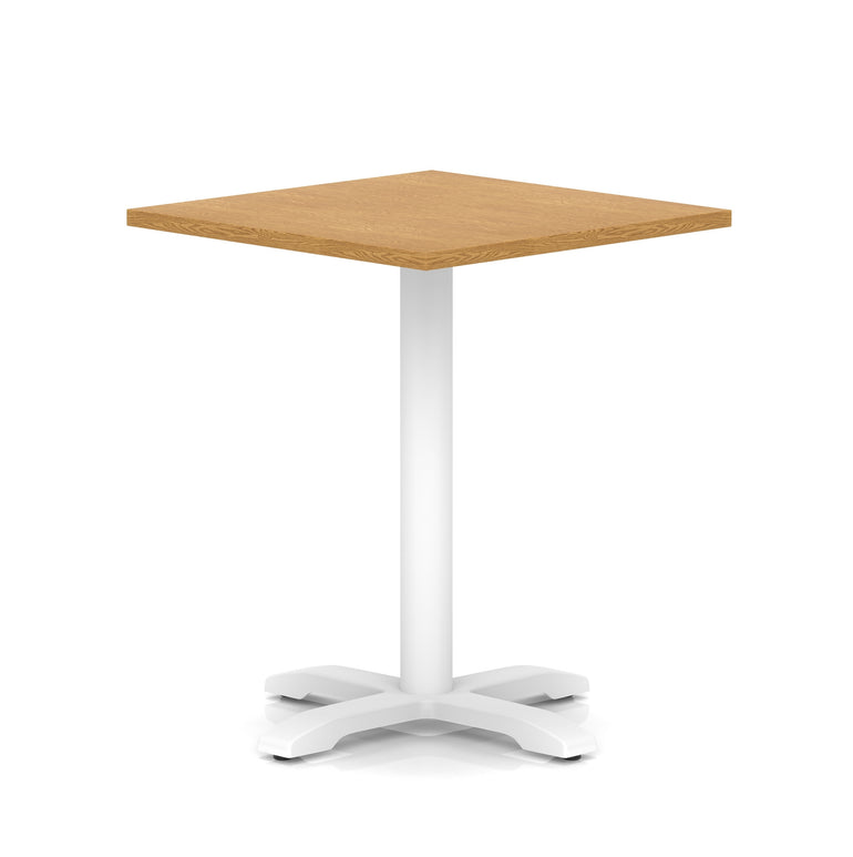 Italia Square Poseur Table With Cross Base White Leg