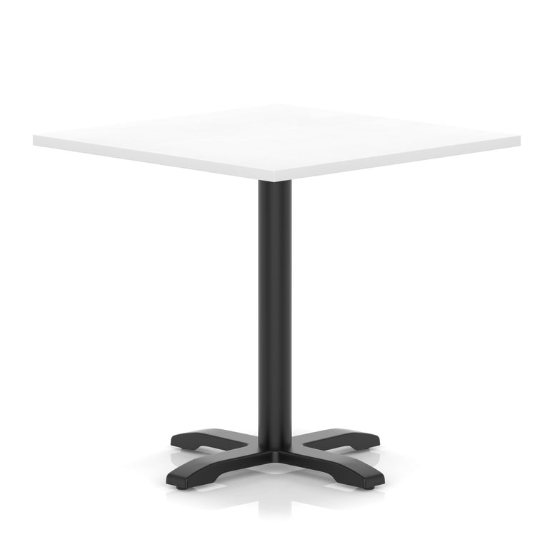 Italia Square Poseur Table With Cross Base Black Leg