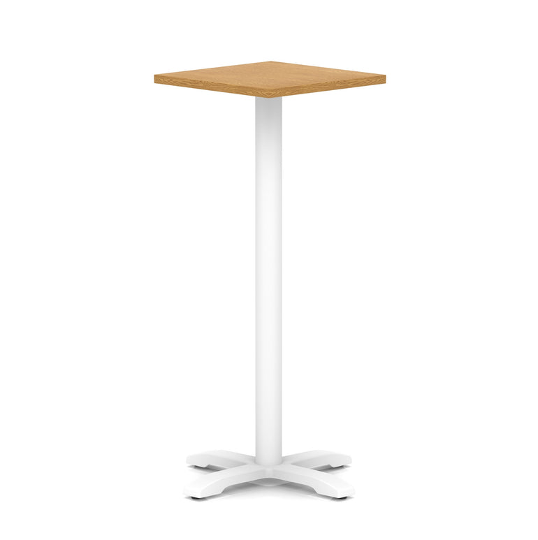 Italia Square Poseur Table With Cross Base White Leg