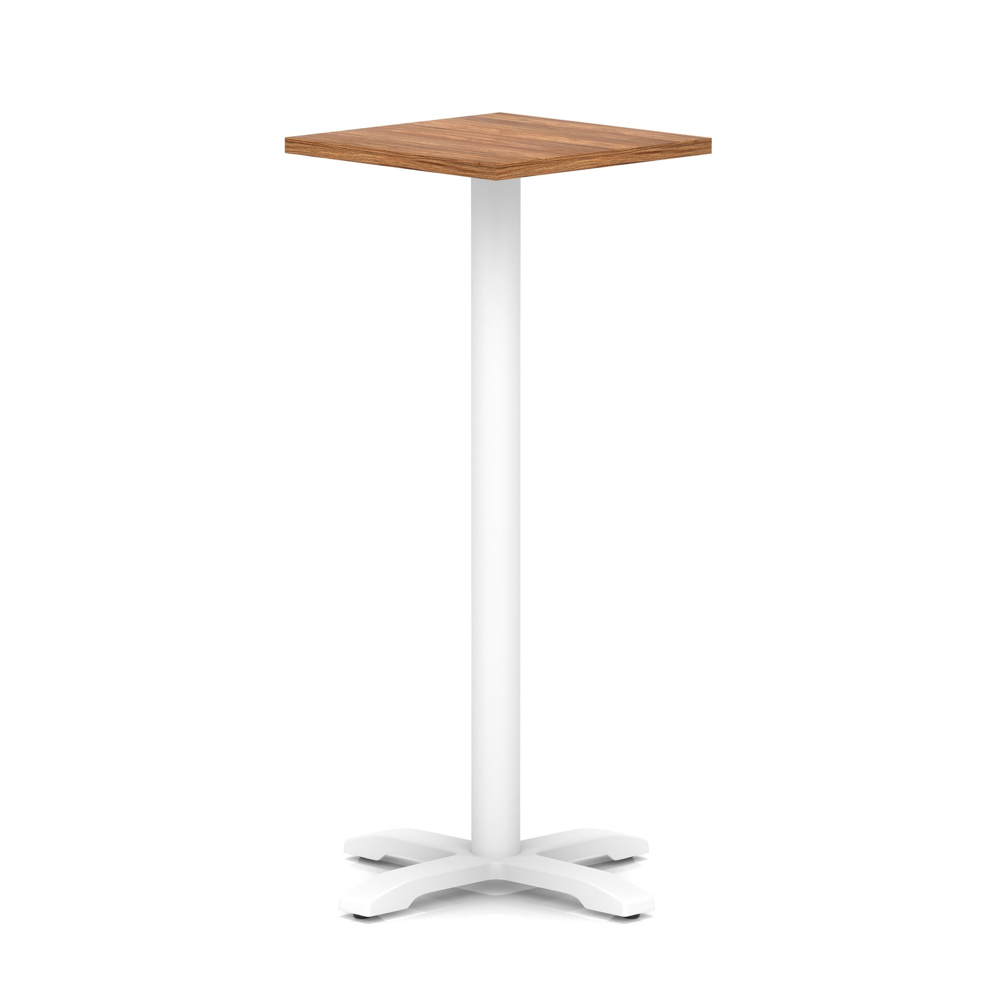 Italia Square Poseur Table With Cross Base White Leg