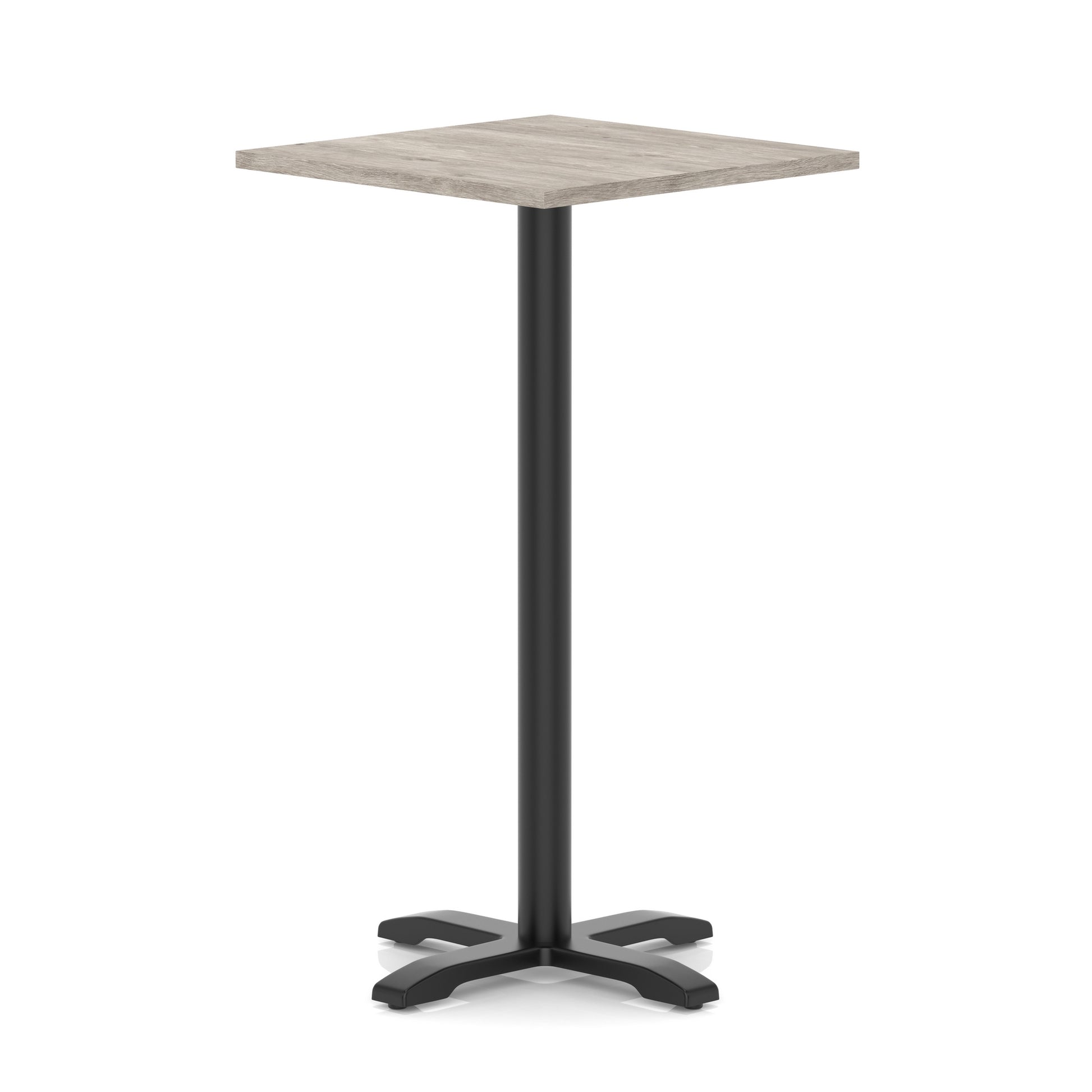 Italia Square Poseur Table With Cross Base Black Leg