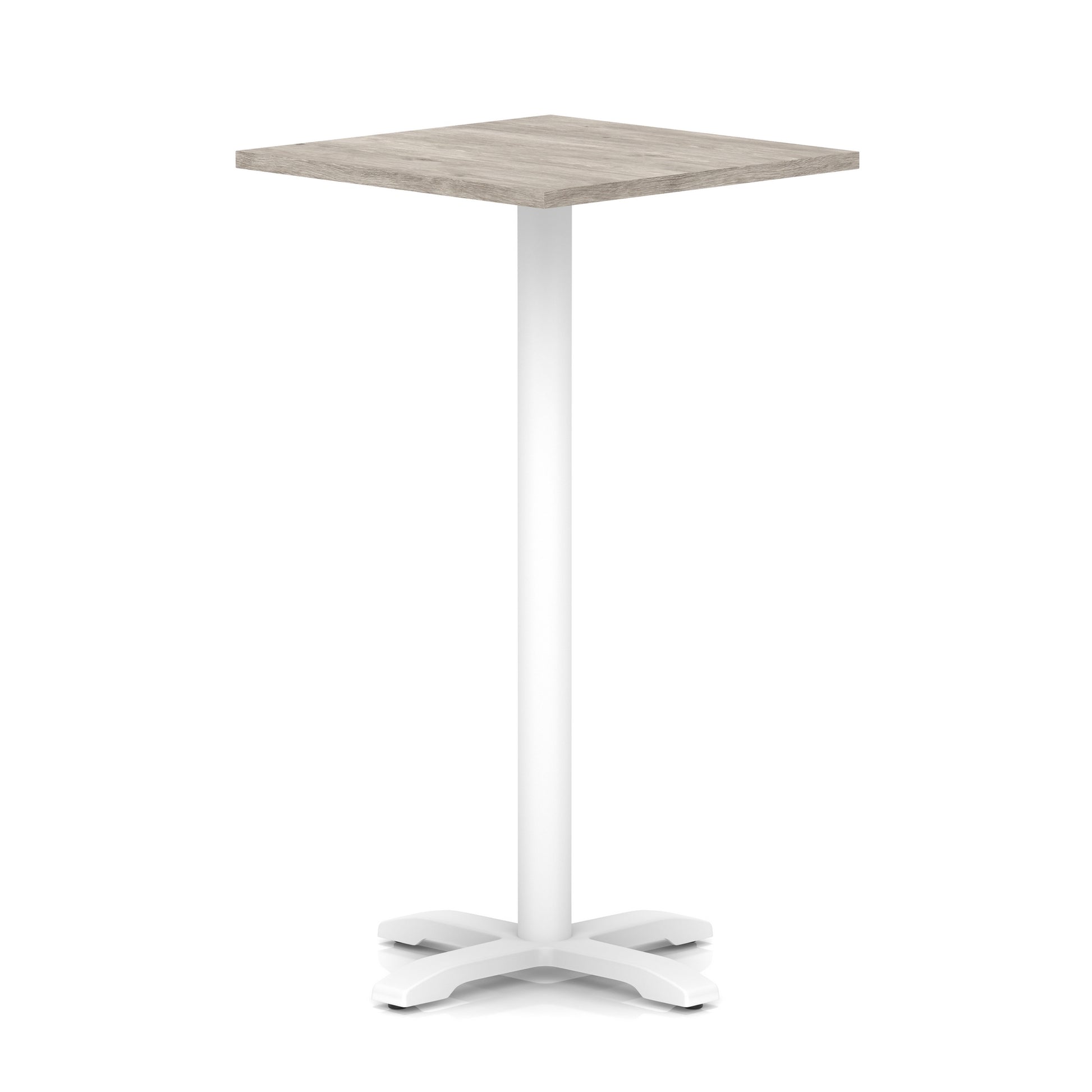 Italia Square Poseur Table With Cross Base White Leg