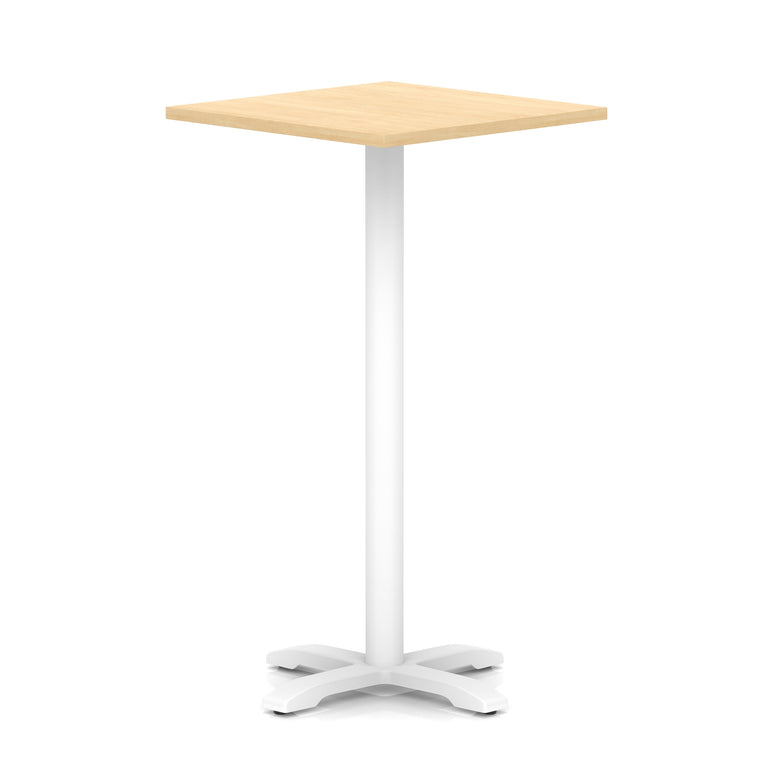 Italia Square Poseur Table With Cross Base White Leg