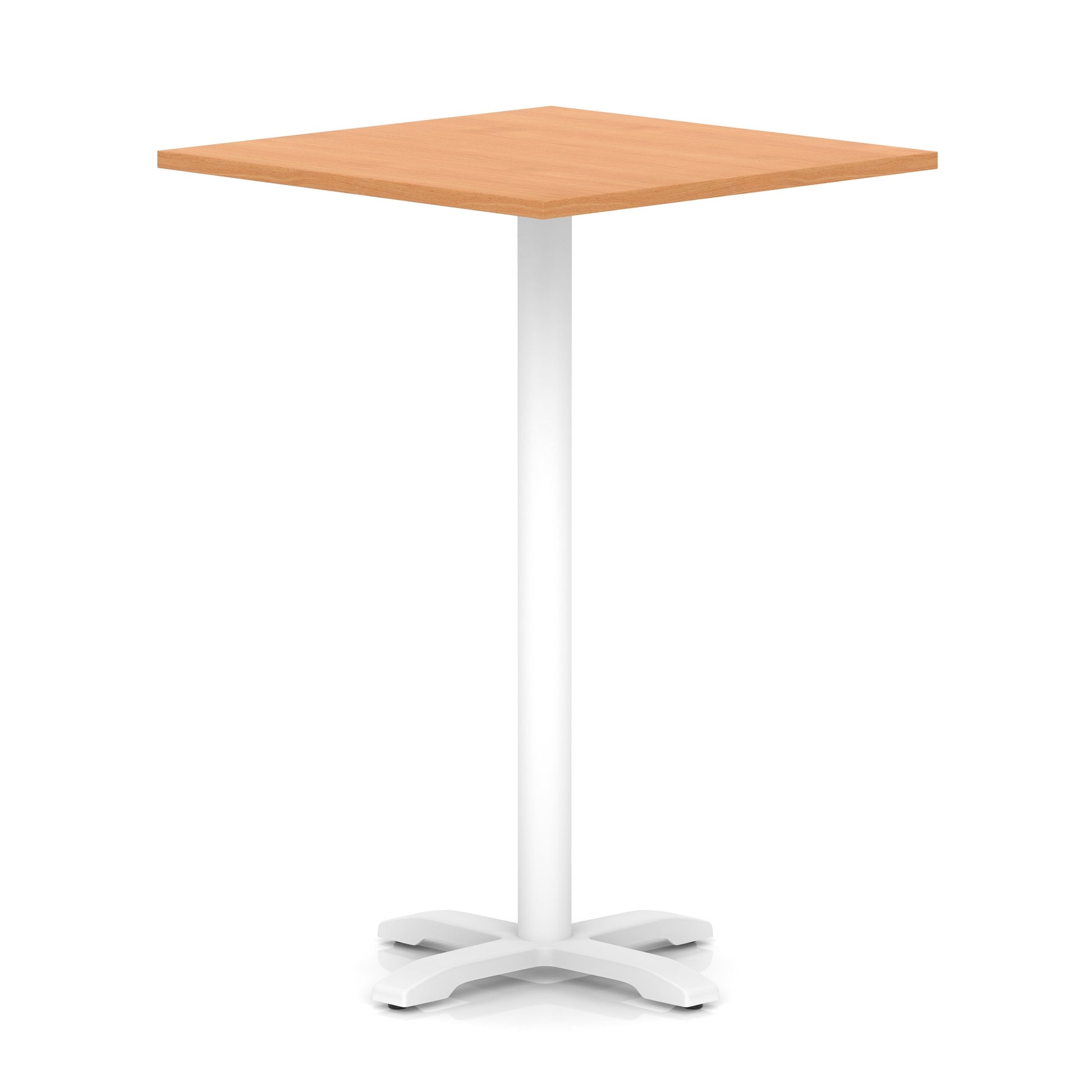 Italia Square Poseur Table With Cross Base White Leg