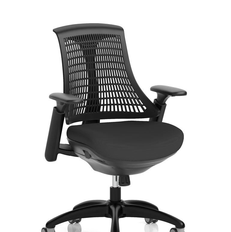 Flex Medium Back Black Frame Task Operator Office Chair with Arms