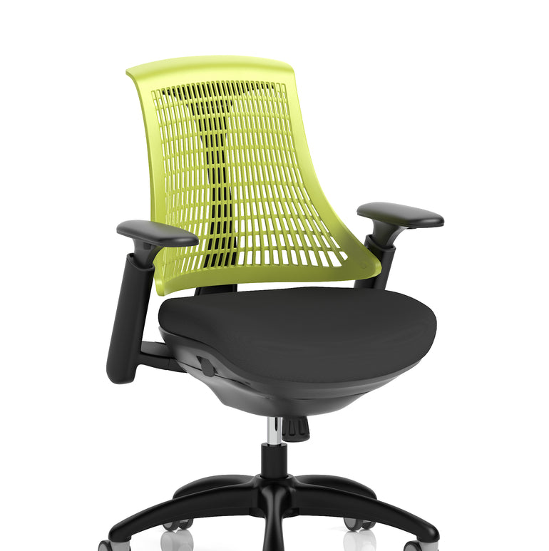 Flex Medium Back Black Frame Task Operator Office Chair with Arms