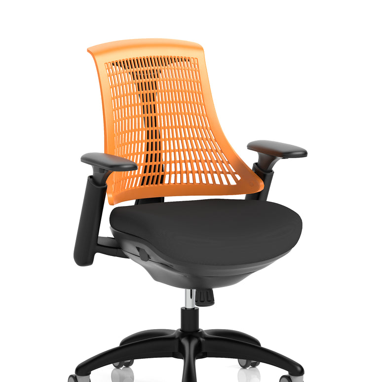 Flex Medium Back Black Frame Task Operator Office Chair with Arms