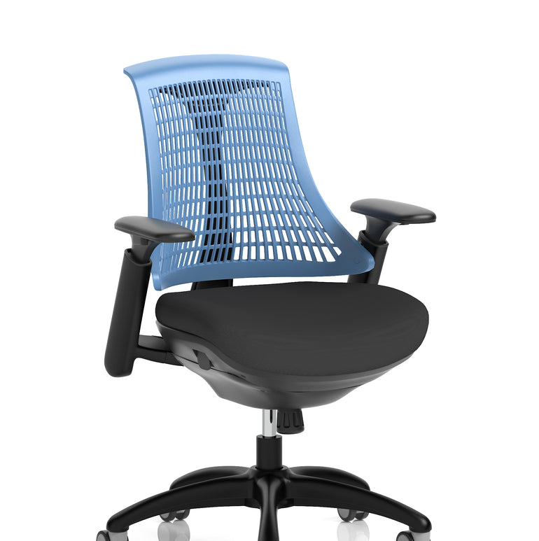 Flex Medium Back Black Frame Task Operator Office Chair with Arms