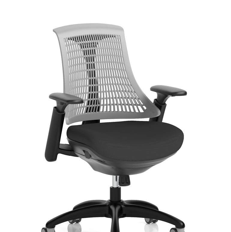 Flex Medium Back Black Frame Task Operator Office Chair with Arms
