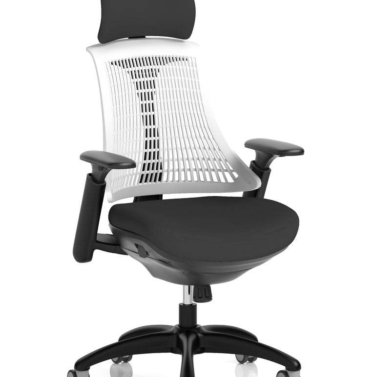 Flex Medium Back Black Frame Task Operator Office Chair with Arms