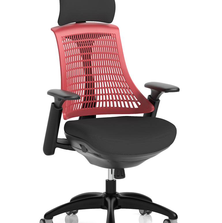 Flex Medium Back Black Frame Task Operator Office Chair with Arms