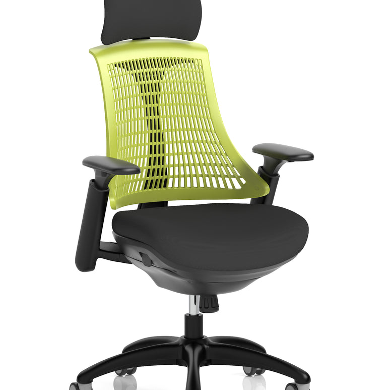 Flex Medium Back Black Frame Task Operator Office Chair with Arms
