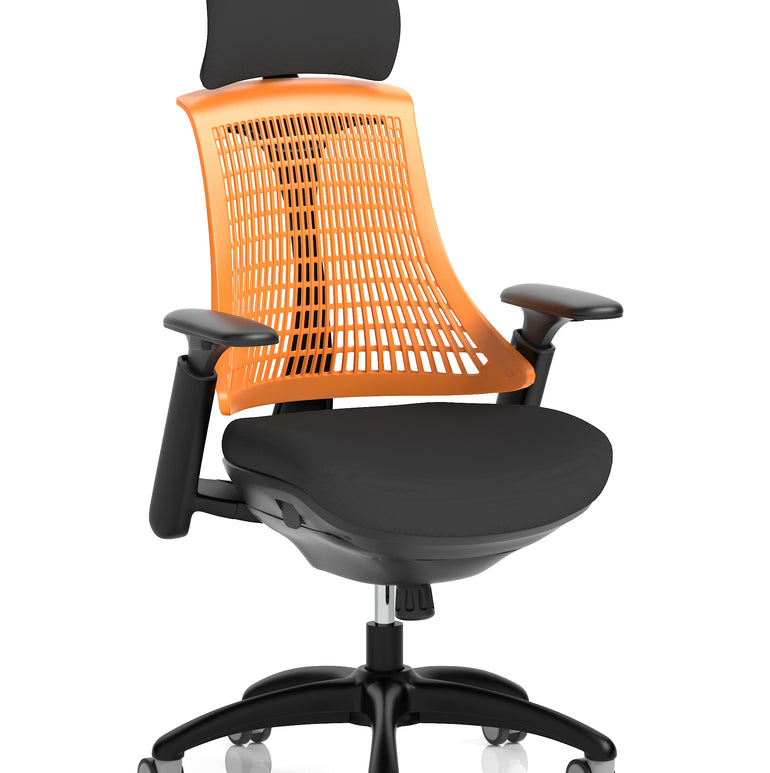 Flex Medium Back Black Frame Task Operator Office Chair with Arms