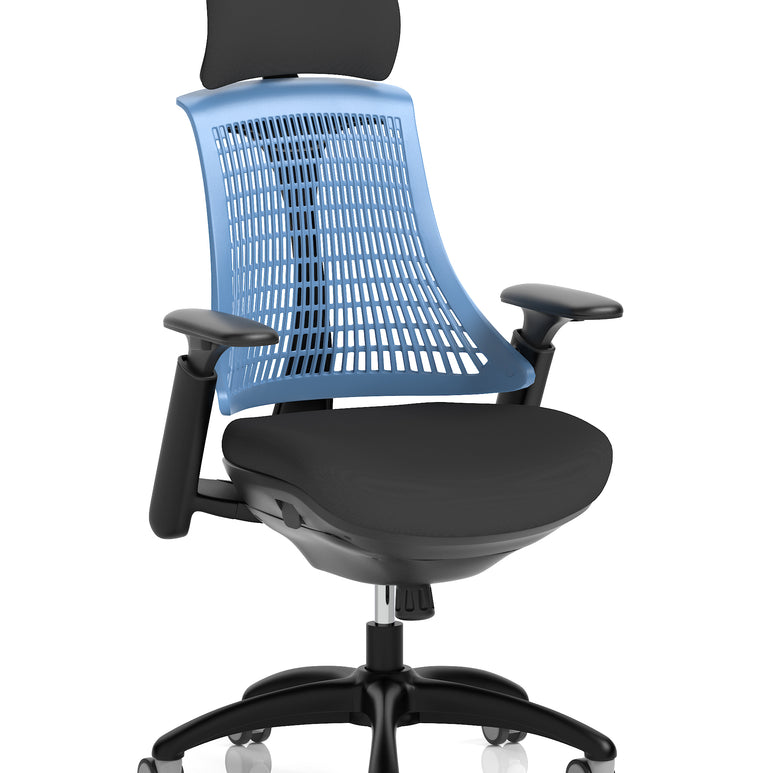 Flex Medium Back Black Frame Task Operator Office Chair with Arms