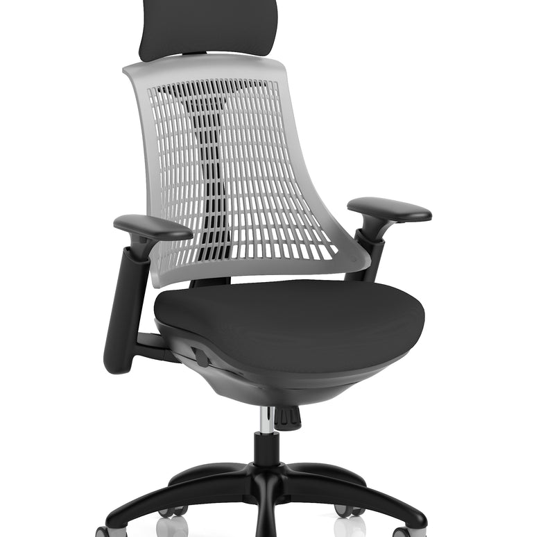 Flex Medium Back Black Frame Task Operator Office Chair with Arms