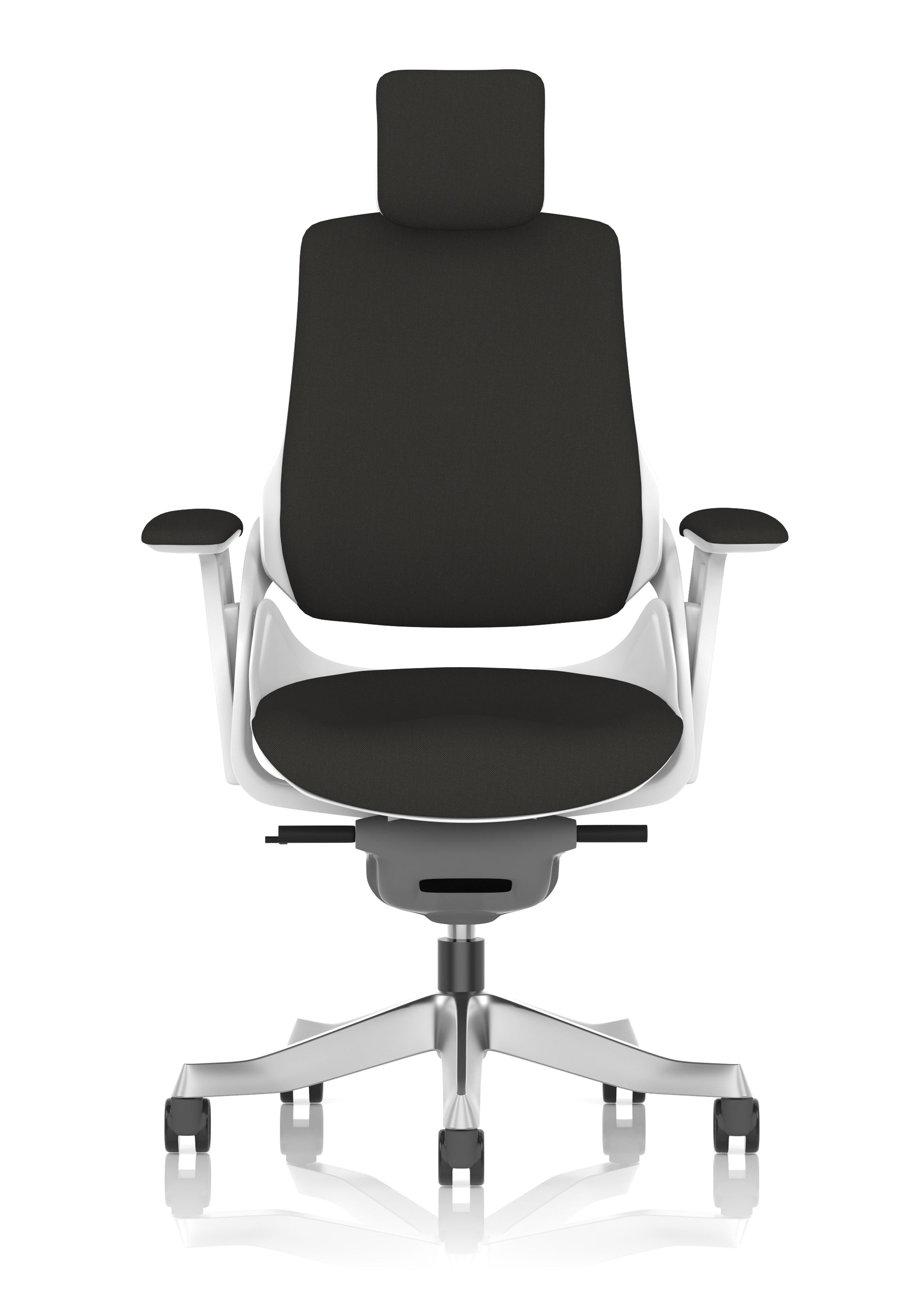 Zure High Back White Shell Fabric Executive Office Chair with Arms