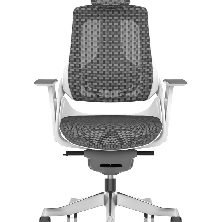 Zure High Back White Shell Mesh Executive Office Chair with Arms