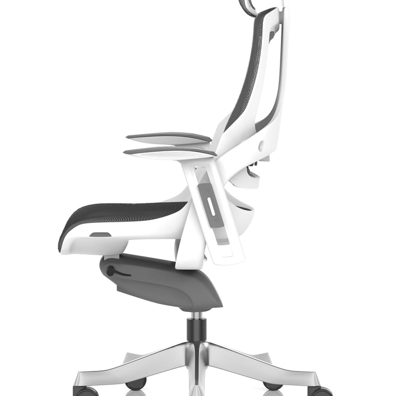 Zure High Back White Shell Mesh Executive Office Chair with Arms