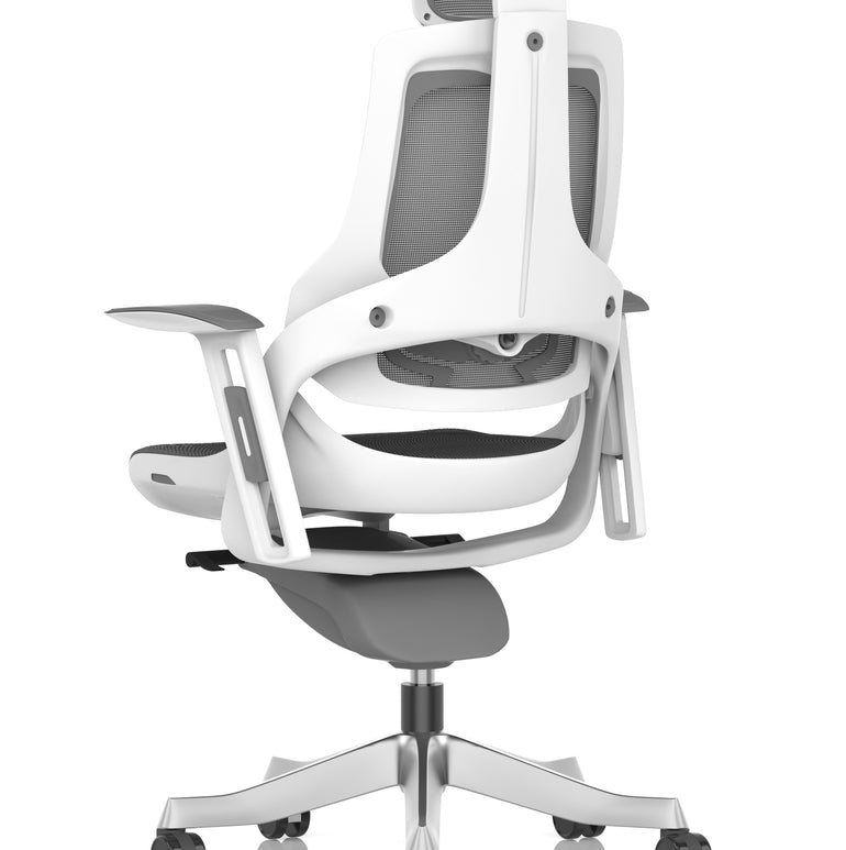 Zure High Back White Shell Mesh Executive Office Chair with Arms