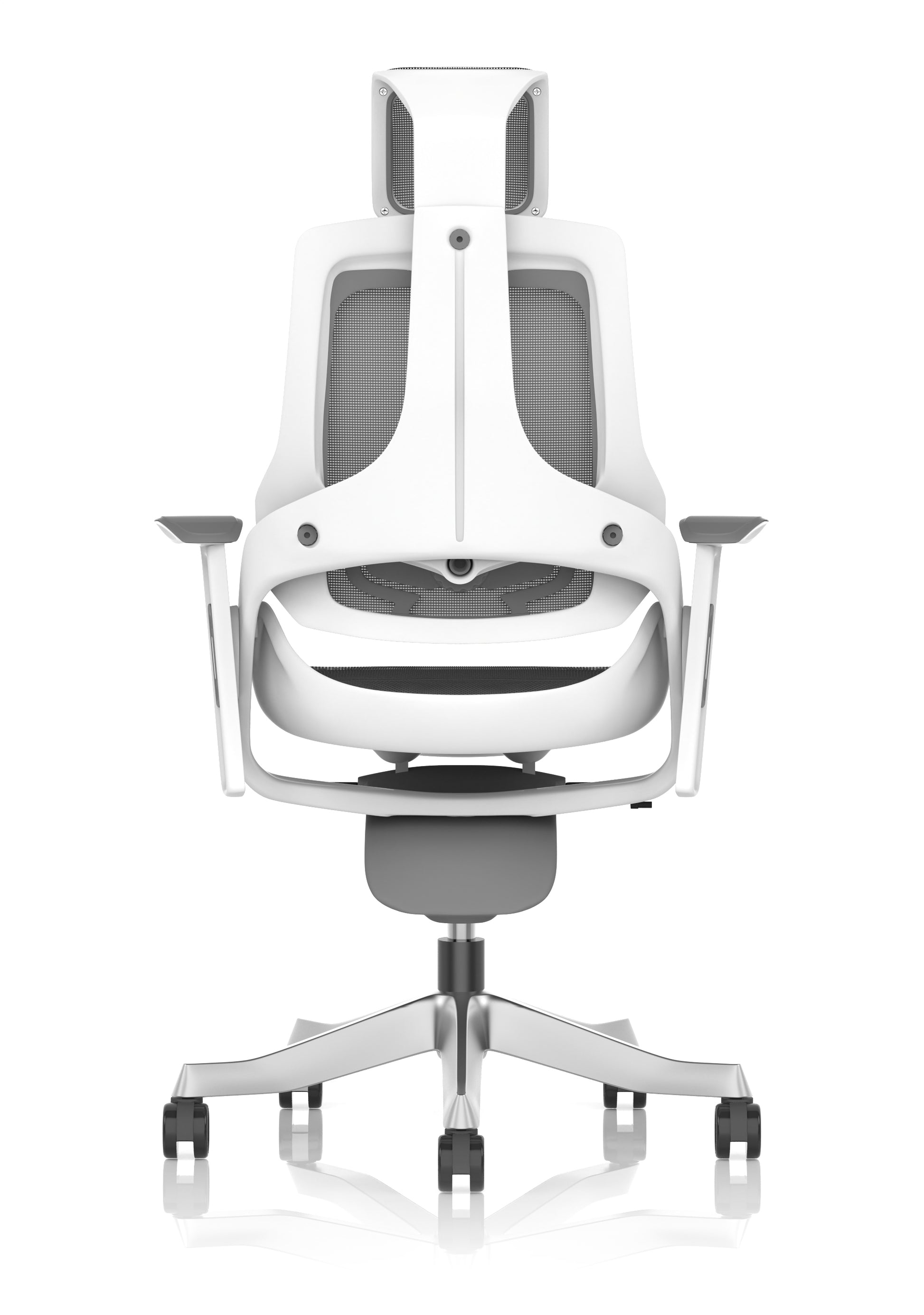 Zure High Back White Shell Mesh Executive Office Chair with Arms