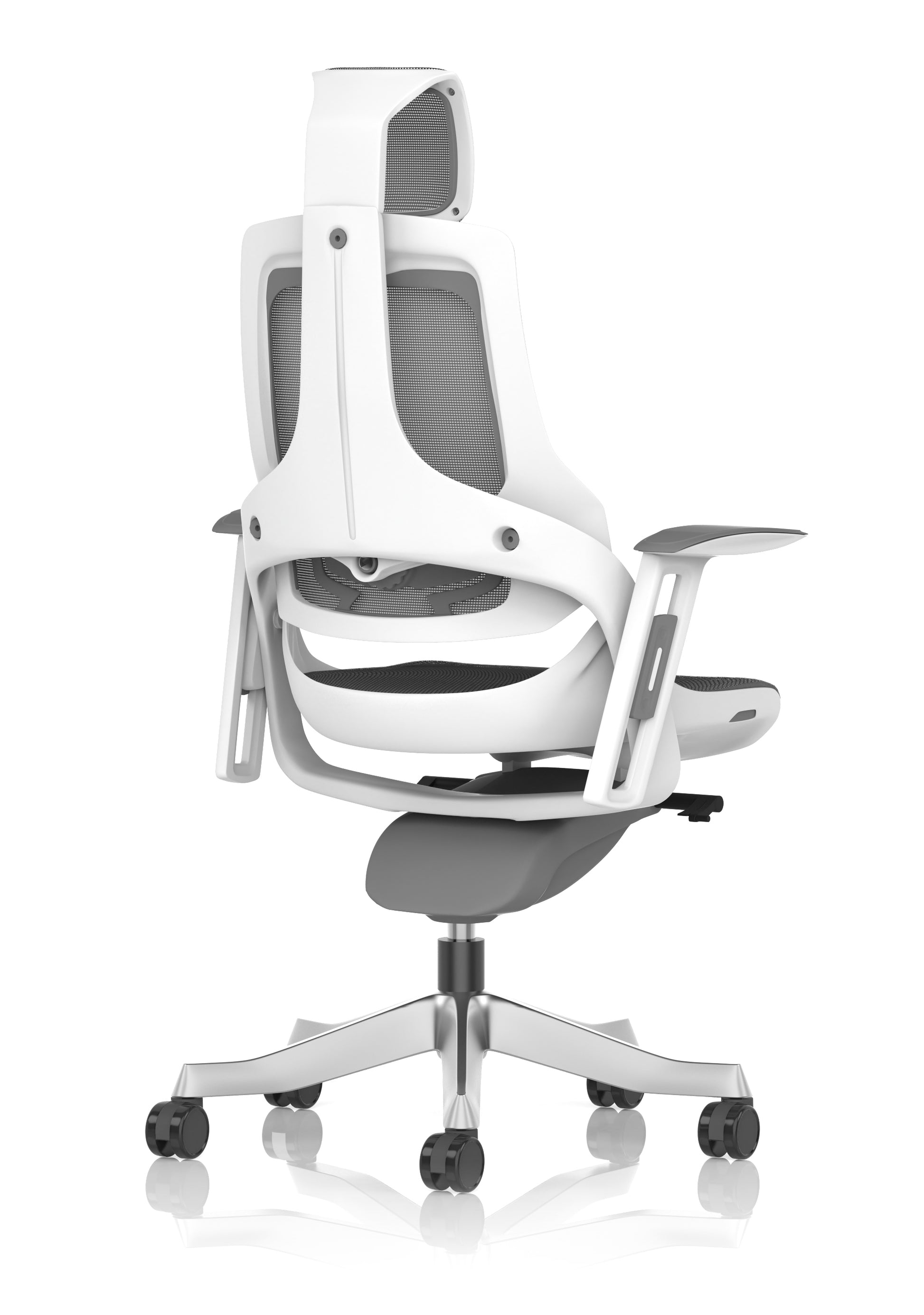 Zure High Back White Shell Mesh Executive Office Chair with Arms