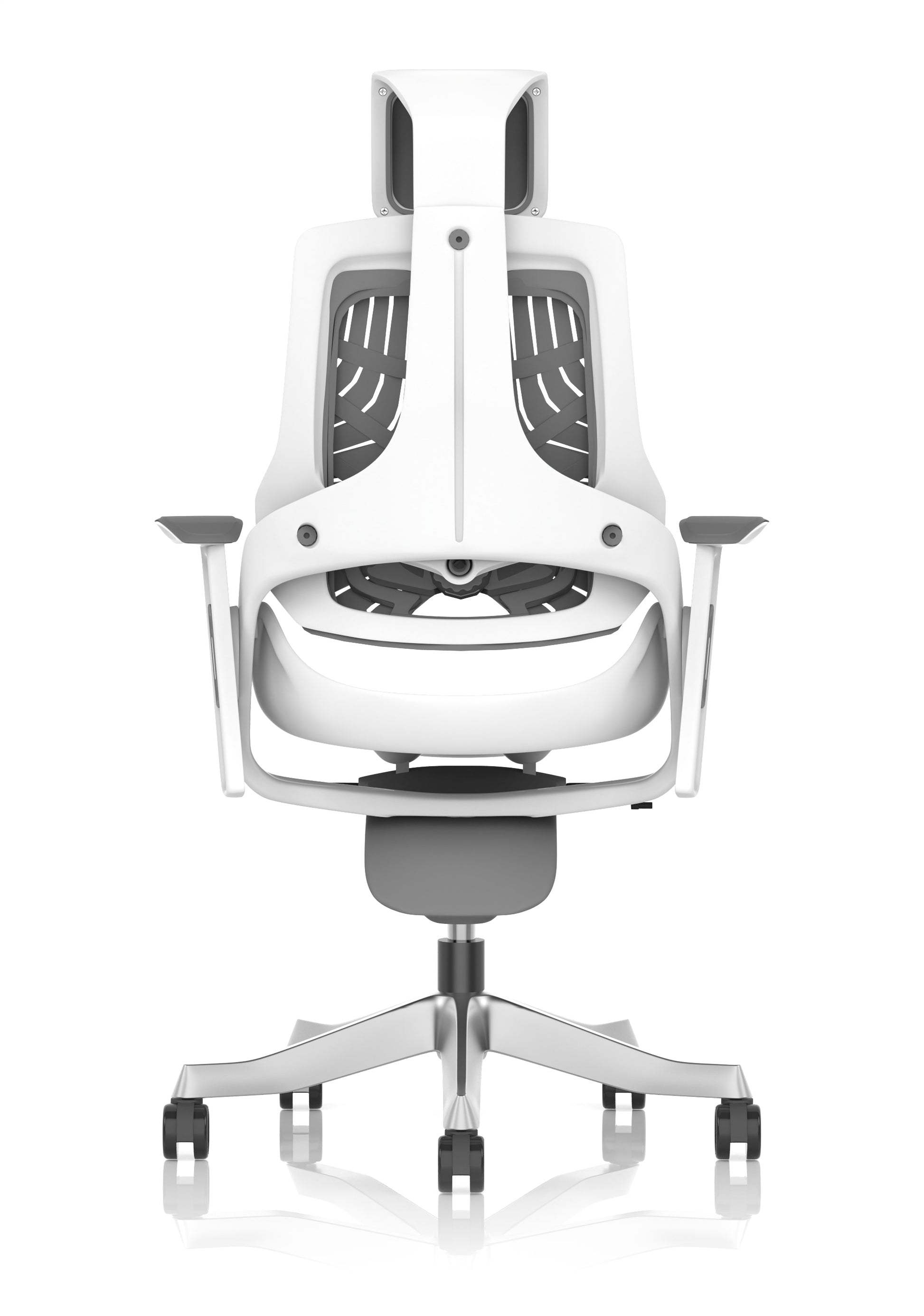 Zure High Back White Shell Elastomer Executive Office Chair with Arms
