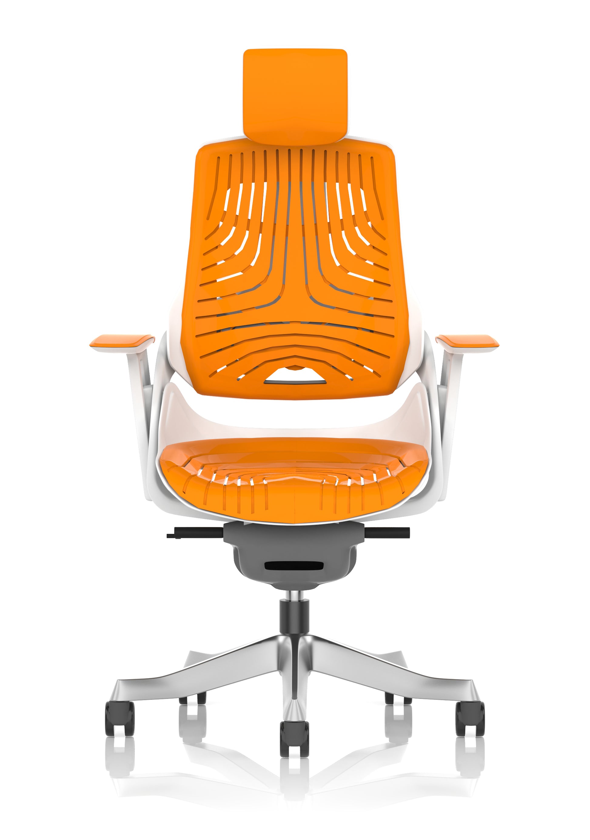 Zure High Back White Shell Elastomer Executive Office Chair with Arms