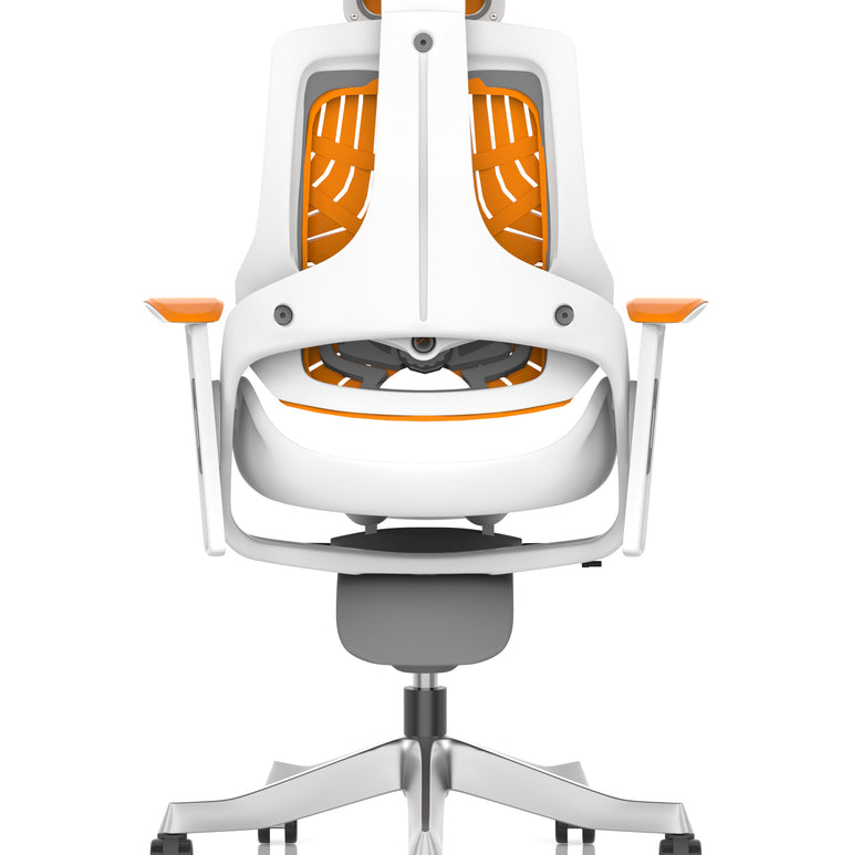Zure High Back White Shell Elastomer Executive Office Chair with Arms