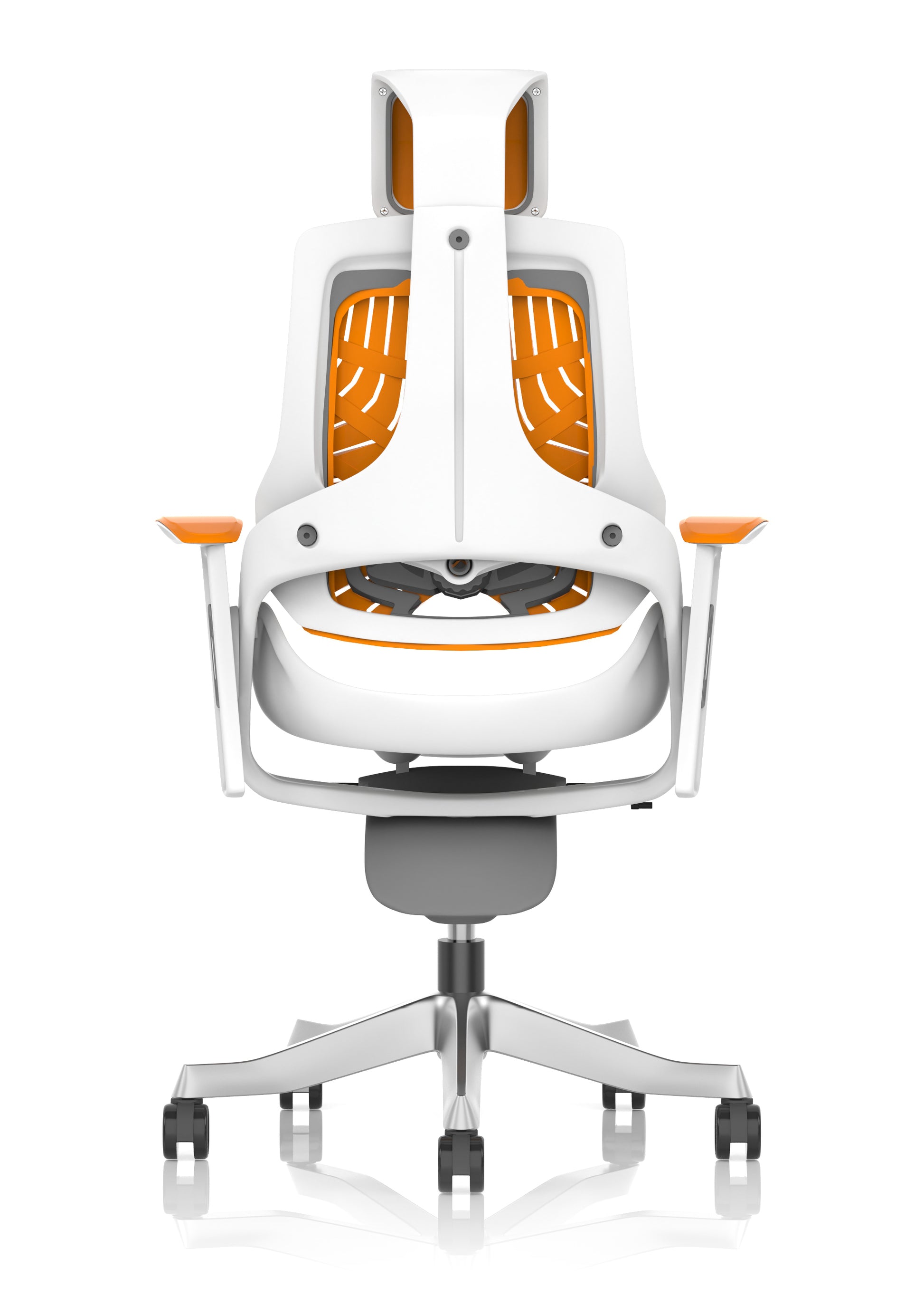 Zure High Back White Shell Elastomer Executive Office Chair with Arms