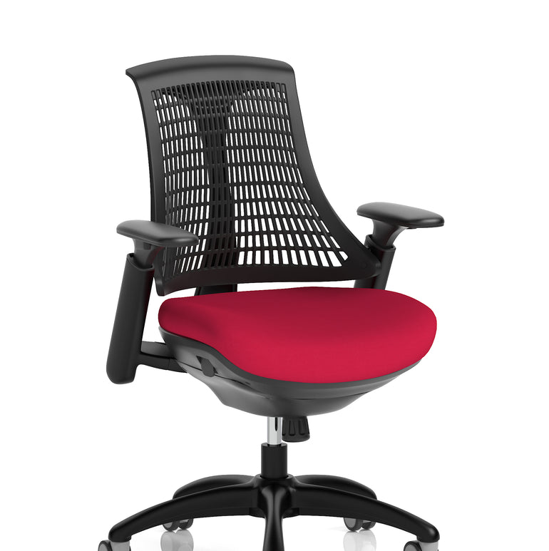 Flex Medium Back Black Frame Task Operator Office Chair with Arms