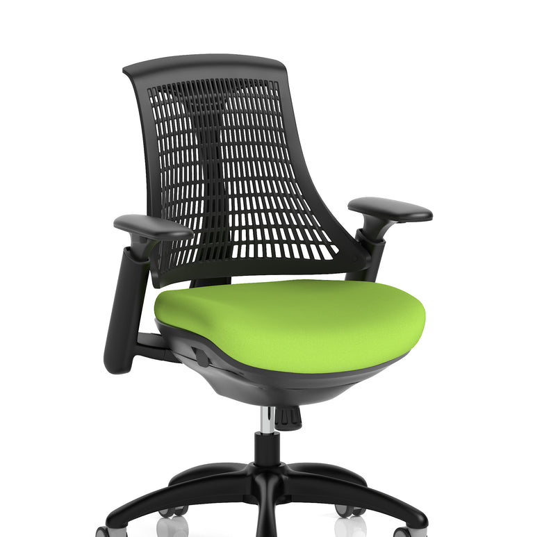 Flex Medium Back Black Frame Task Operator Office Chair with Arms
