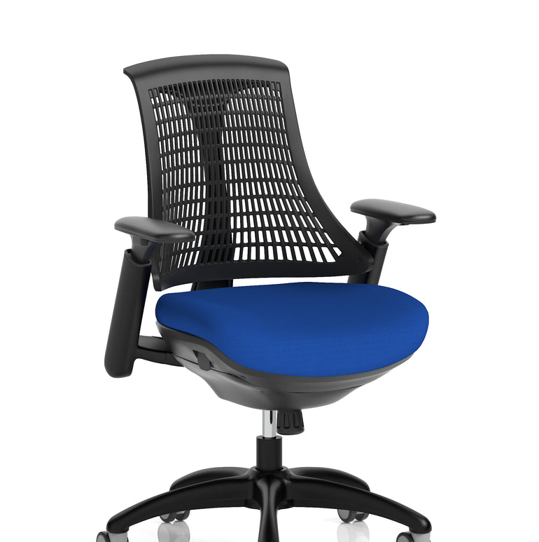 Flex Medium Back Black Frame Task Operator Office Chair with Arms