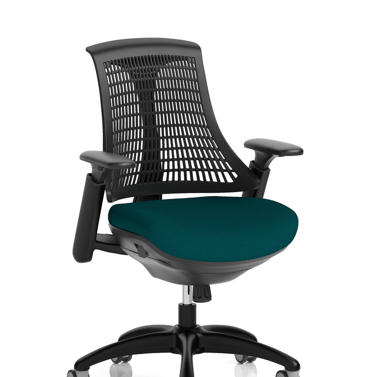 Flex Medium Back Black Frame Task Operator Office Chair with Arms