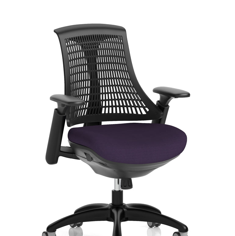 Flex Medium Back Black Frame Task Operator Office Chair with Arms